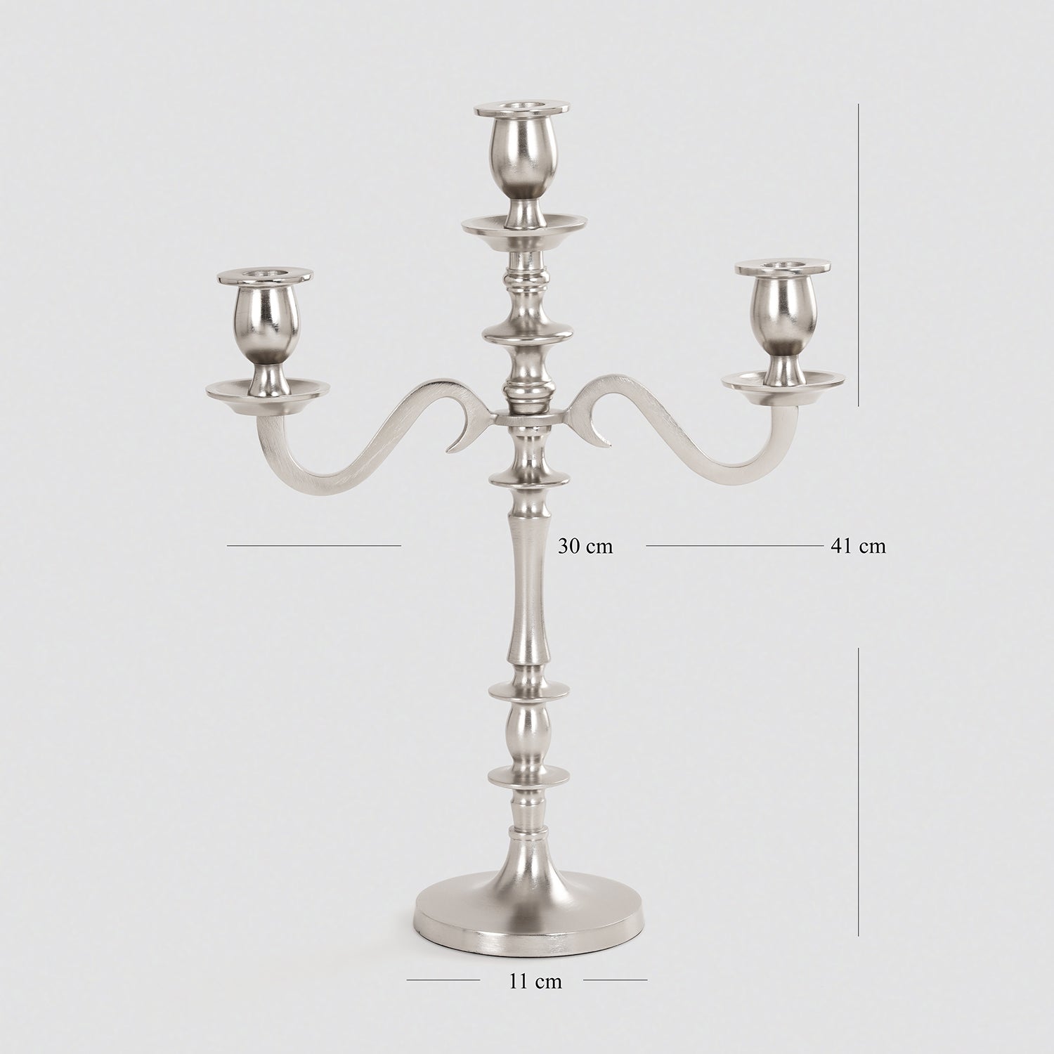 Silver 3 Arm Candelabra