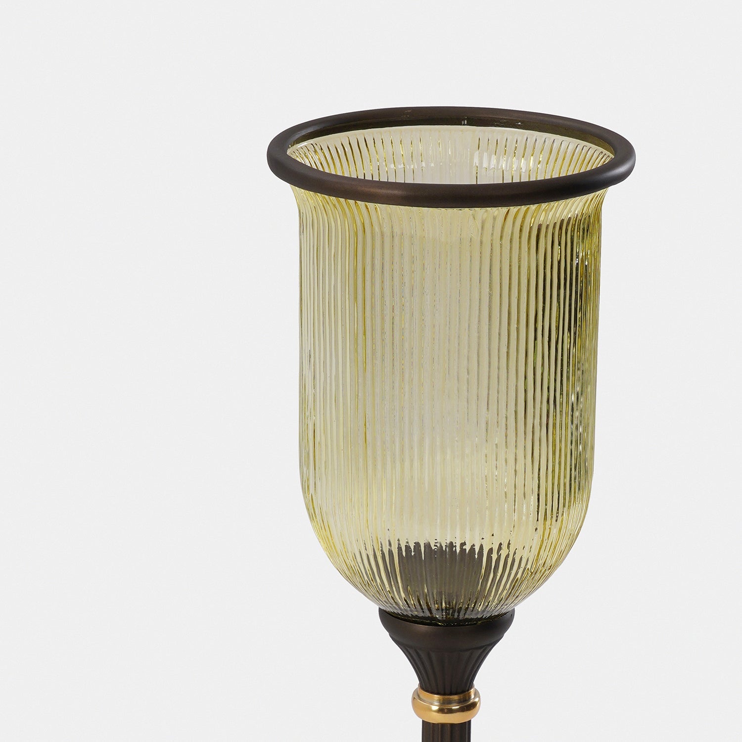 Brown Antique Glass Ribbed Candle Hurricane