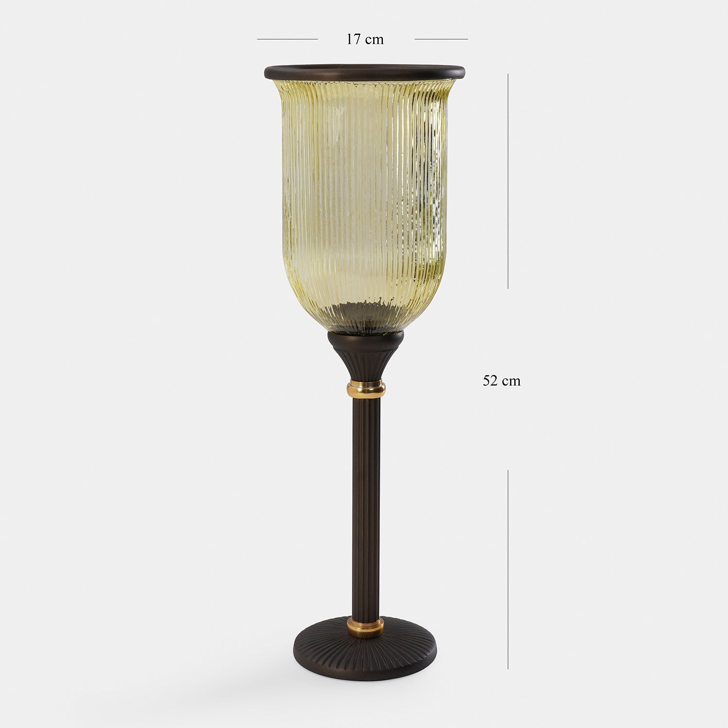 Brown Antique Glass Ribbed Candle Hurricane