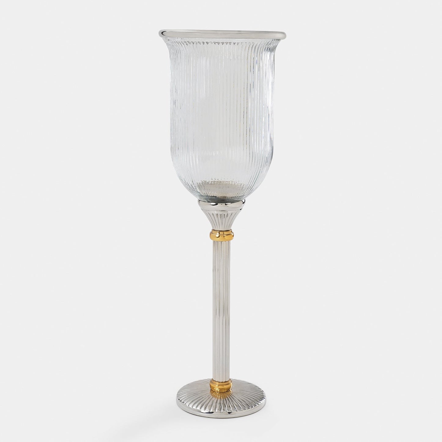 Clear Glass Ribbed Candle Hurricane