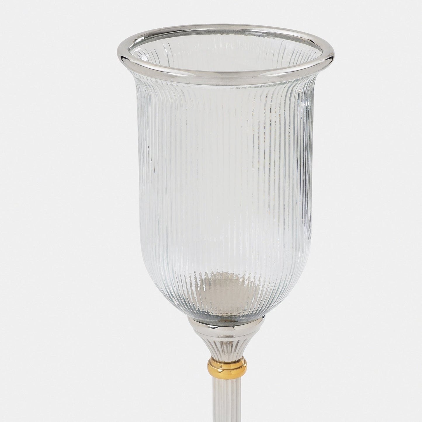 Clear Glass Ribbed Candle Hurricane