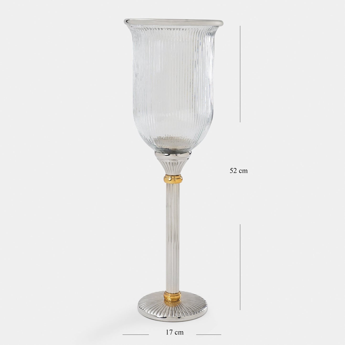 Clear Glass Ribbed Candle Hurricane