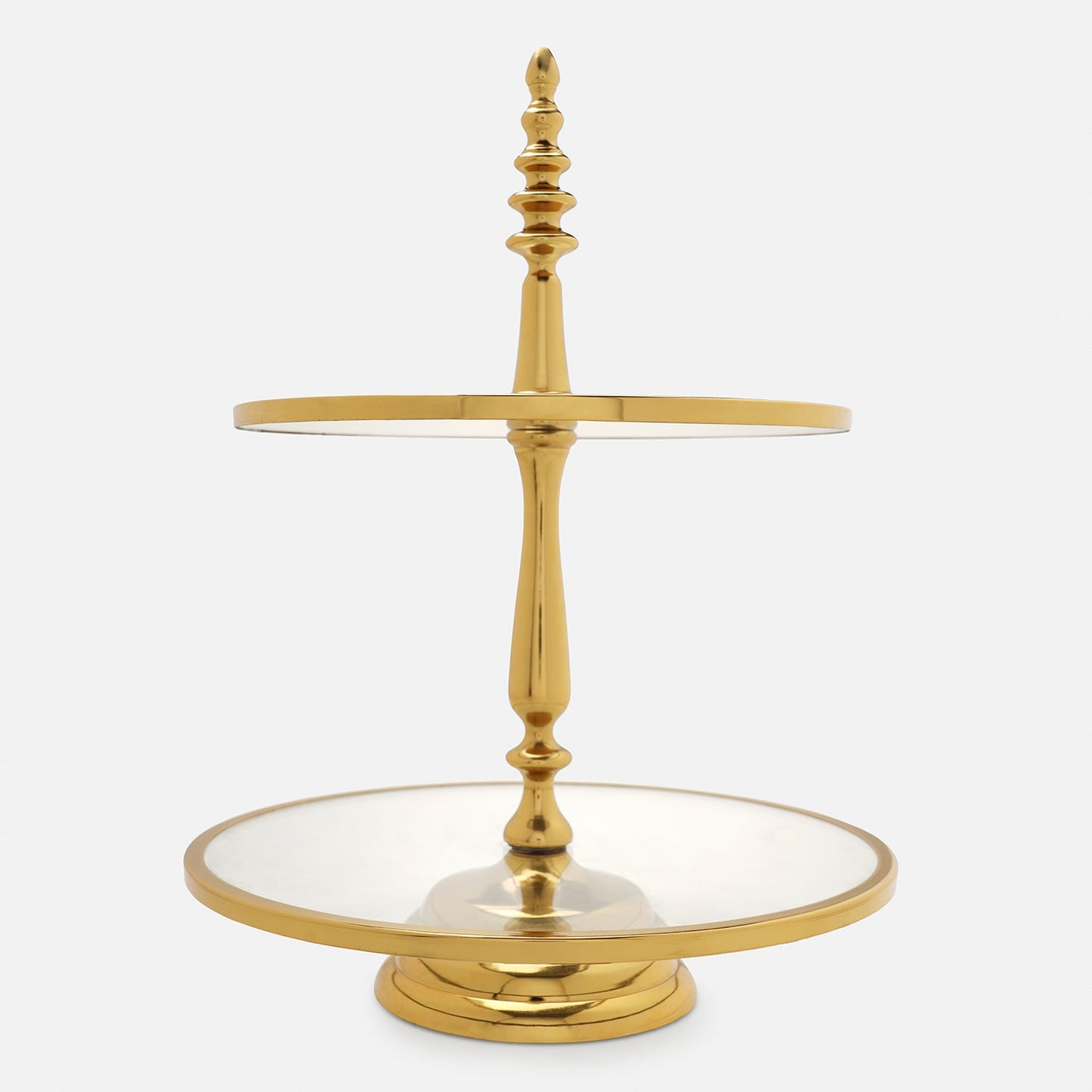 Gold 2 Tier Glass Cake Stand