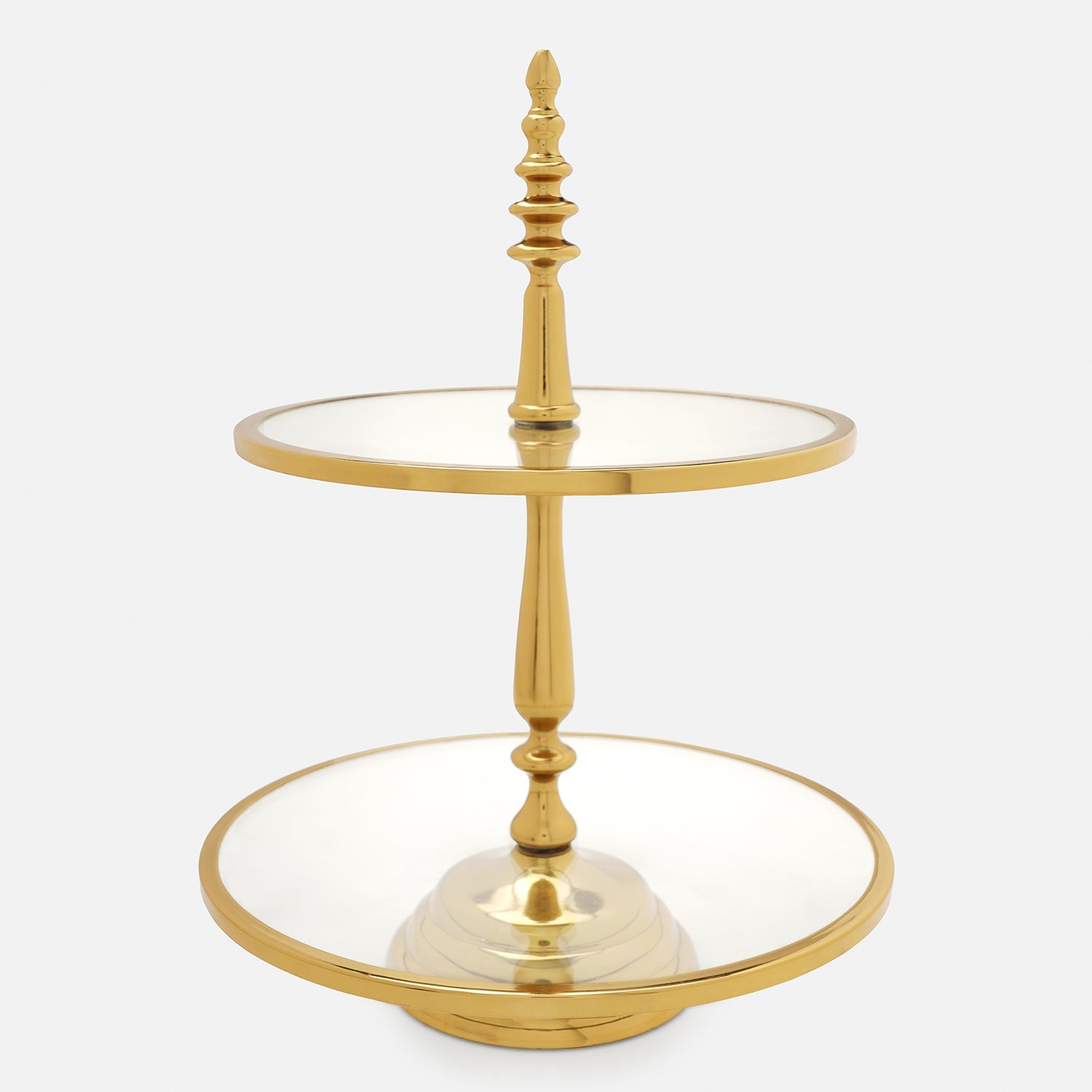 Gold 2 Tier Glass Cake Stand