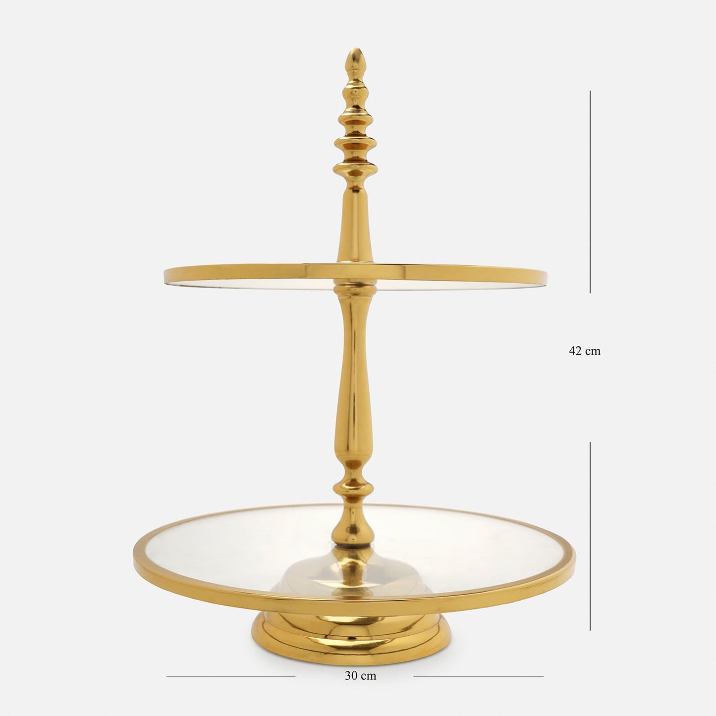 Gold 2 Tier Glass Cake Stand