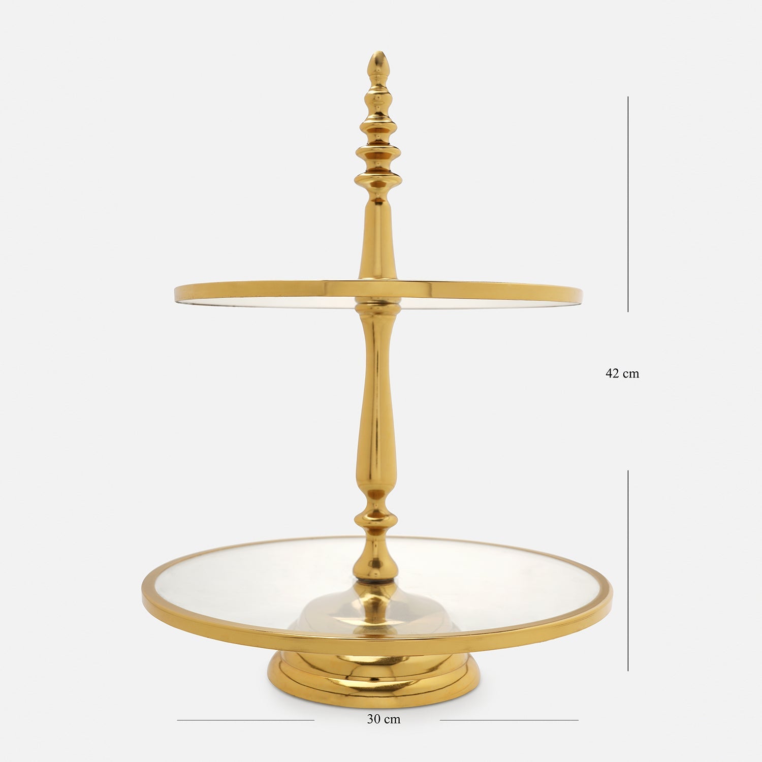 Gold 2 Tier Glass Cake Stand