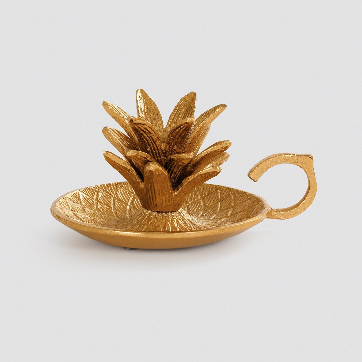 Gold Pineapple Textured Candle Holder