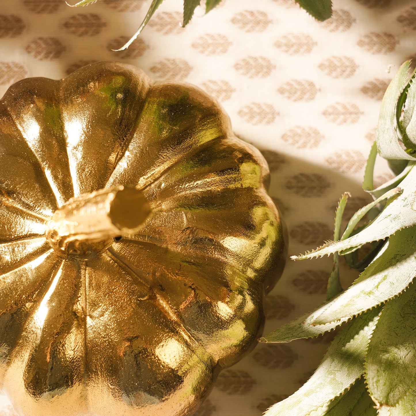 Gold Metal Pumpkin Decor Accent