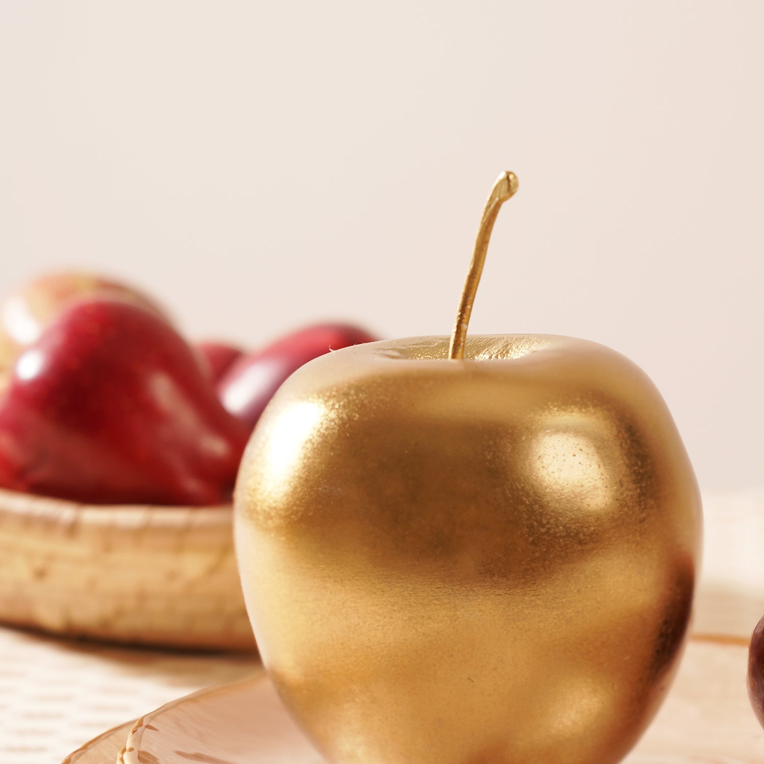 Gold Metal Apple Decor Accent