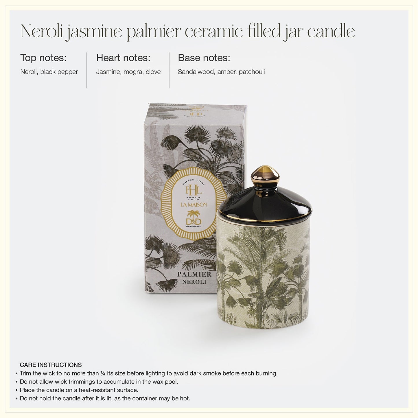 Black Neroli Jasmine Palmier Candle Jar