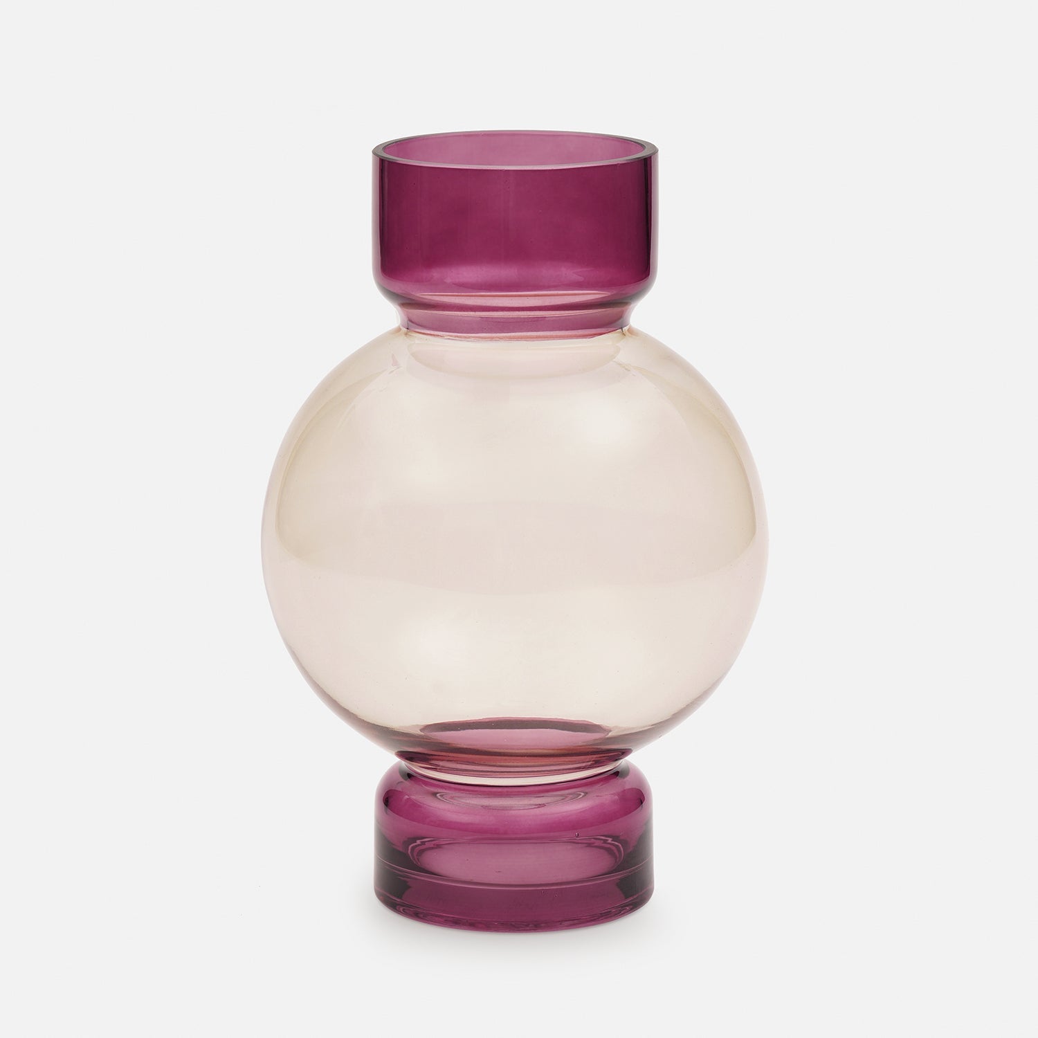 Pink Ombre Geometric Glass Vase