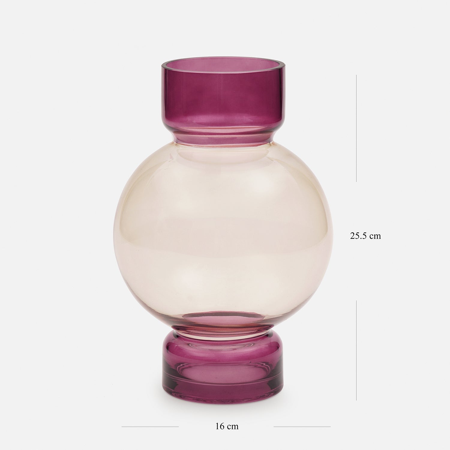 Pink Ombre Geometric Glass Vase