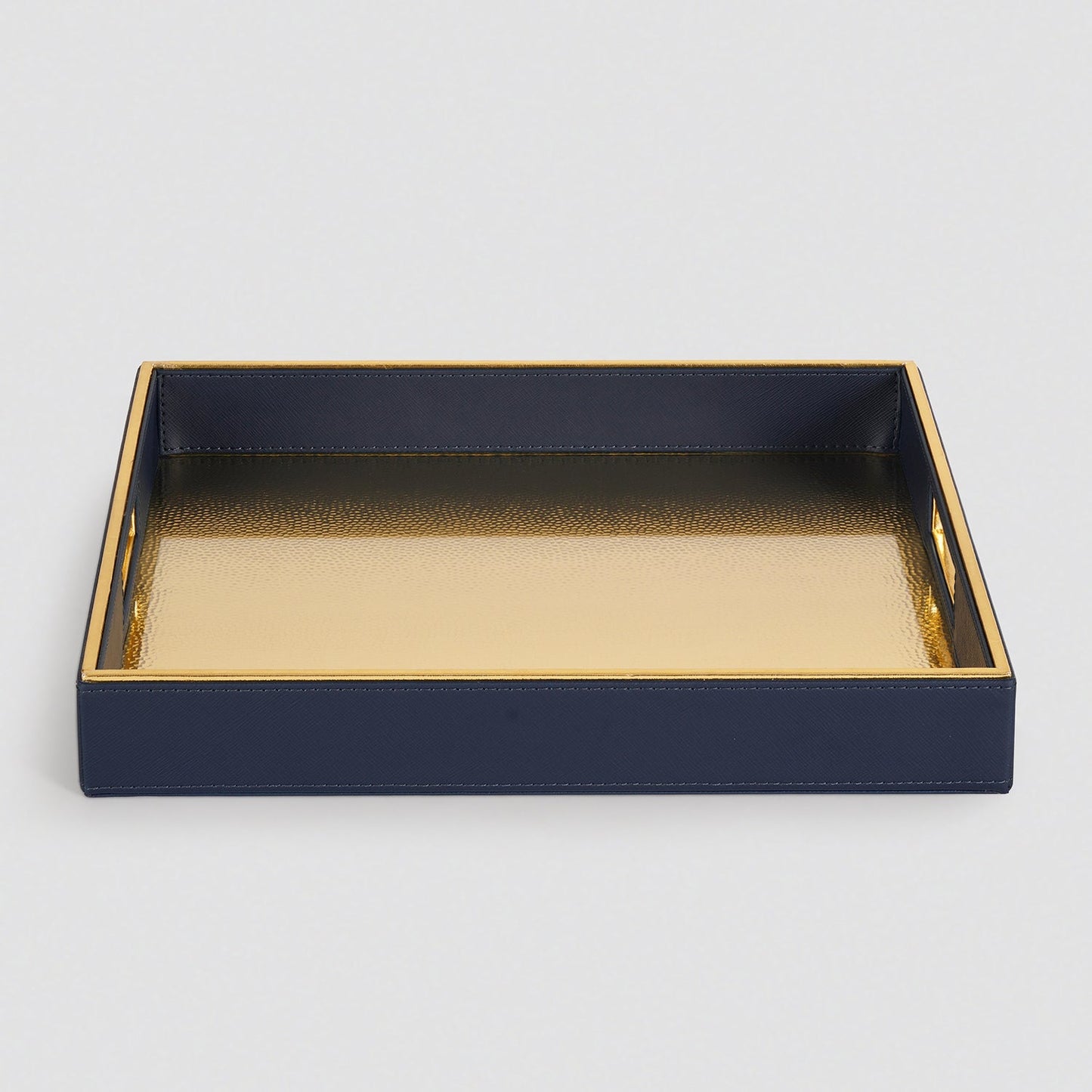 Navy Faux Leather Square Tray