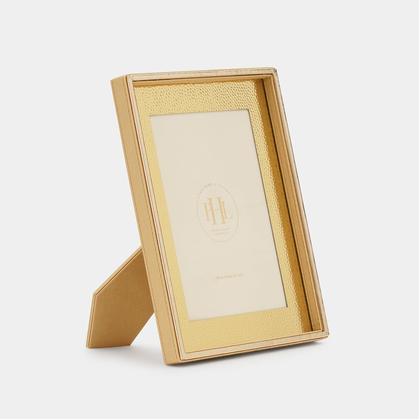 Gold Faux Leather Hammered Photo Frame