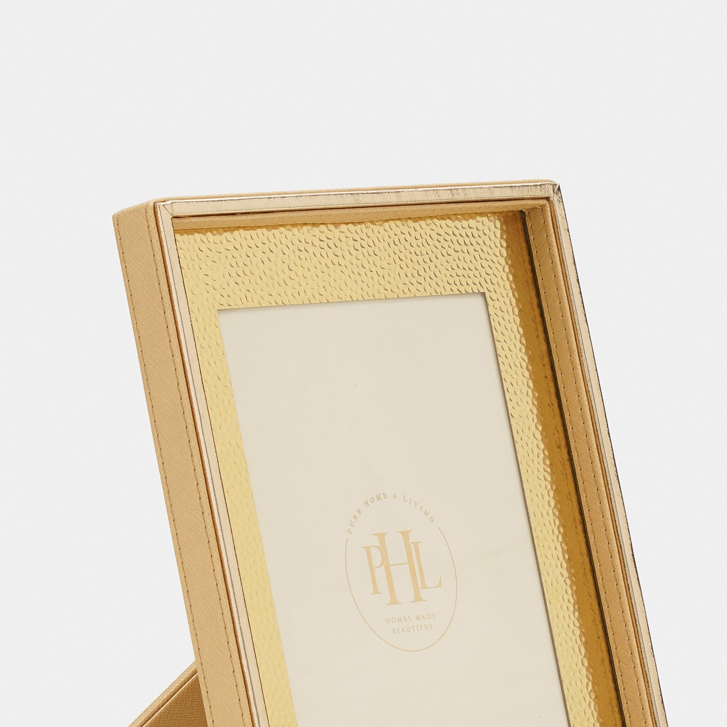 Gold Faux Leather Hammered Photo Frame