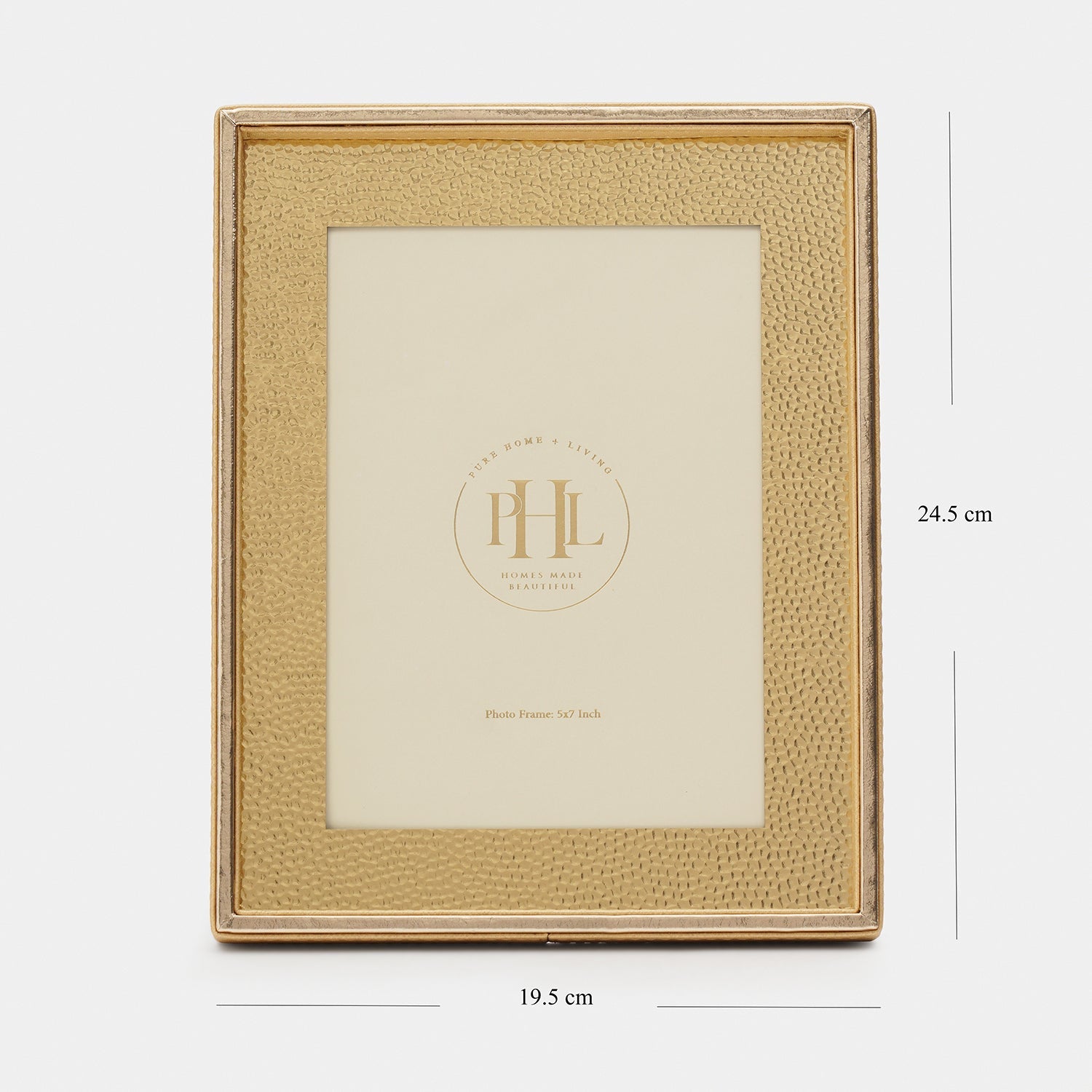 Gold Faux Leather Hammered Photo Frame