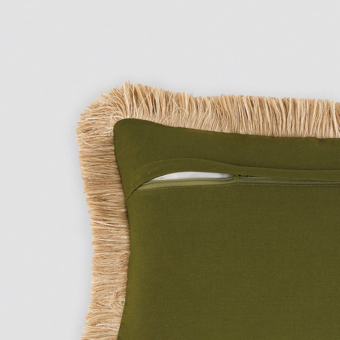 Green Ananas Embroidered Cushion Cover
