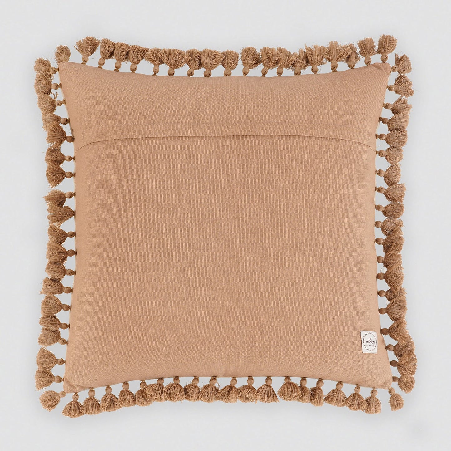 Beige Rose Embroidered Cushion Cover