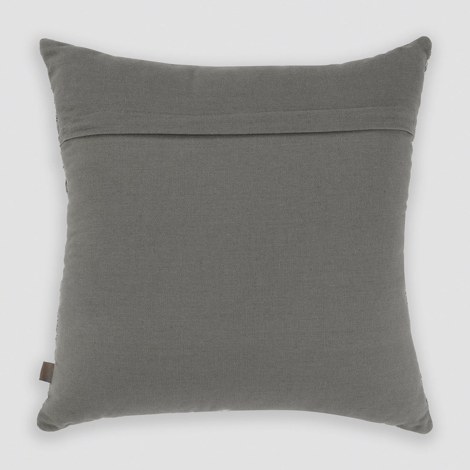 Cream Grey Embroidered Square Cushion Cover