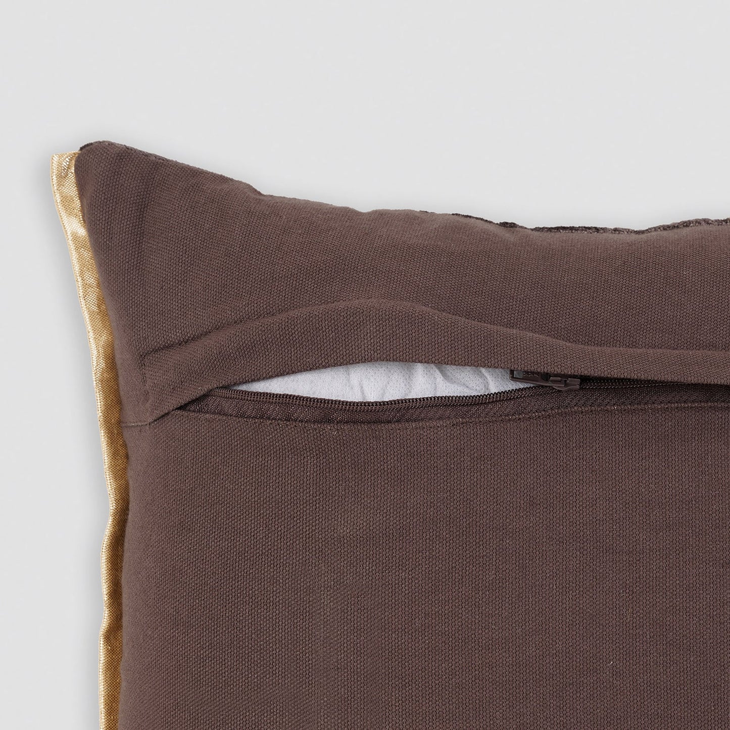 Purple Gold Embroidered Velvet Rectangle Cushion Cover