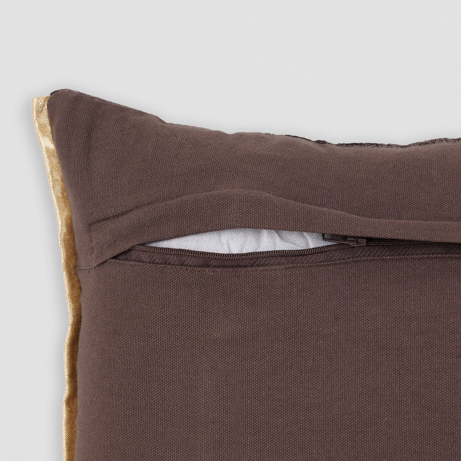 Purple Gold Embroidered Velvet Rectangle Cushion Cover