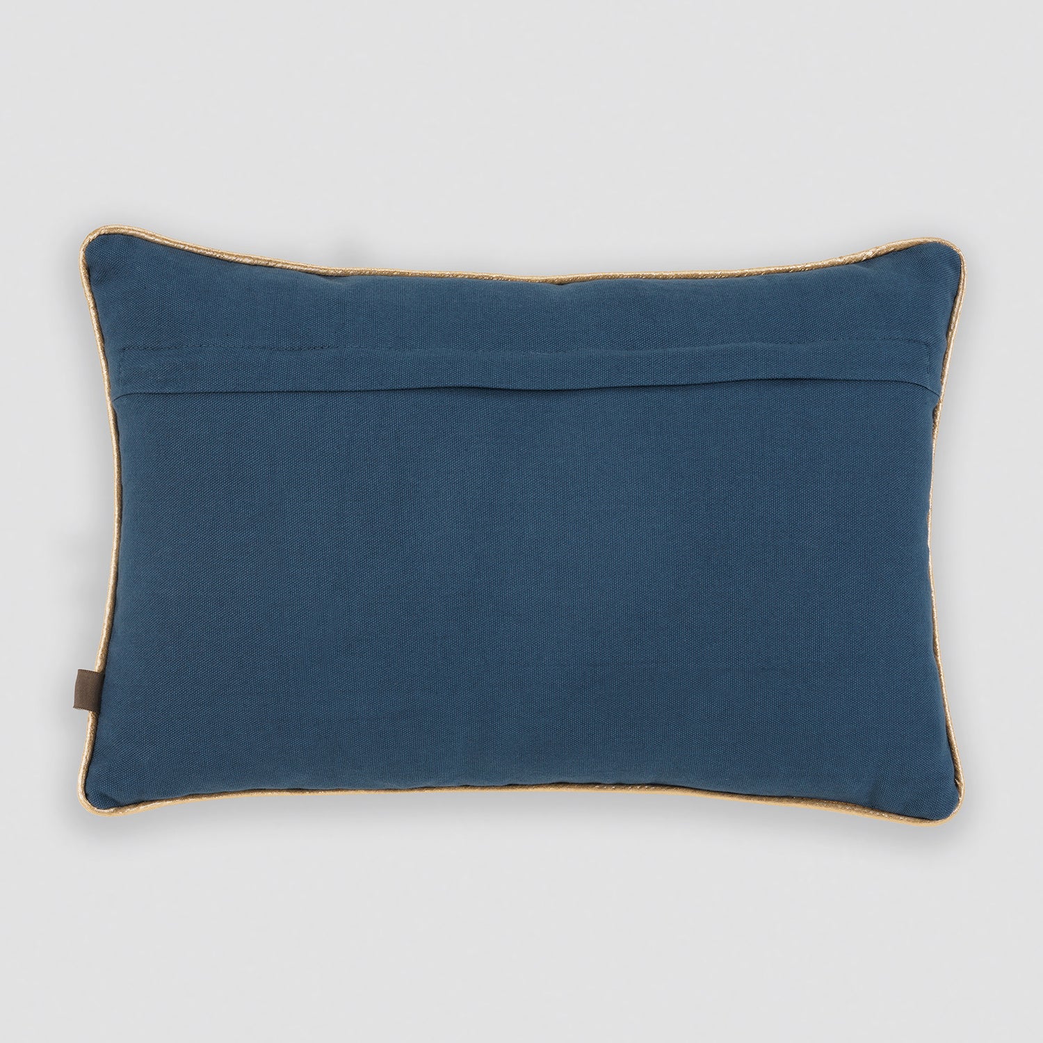 Navy Embroidered Velvet Rectangle Cushion Cover