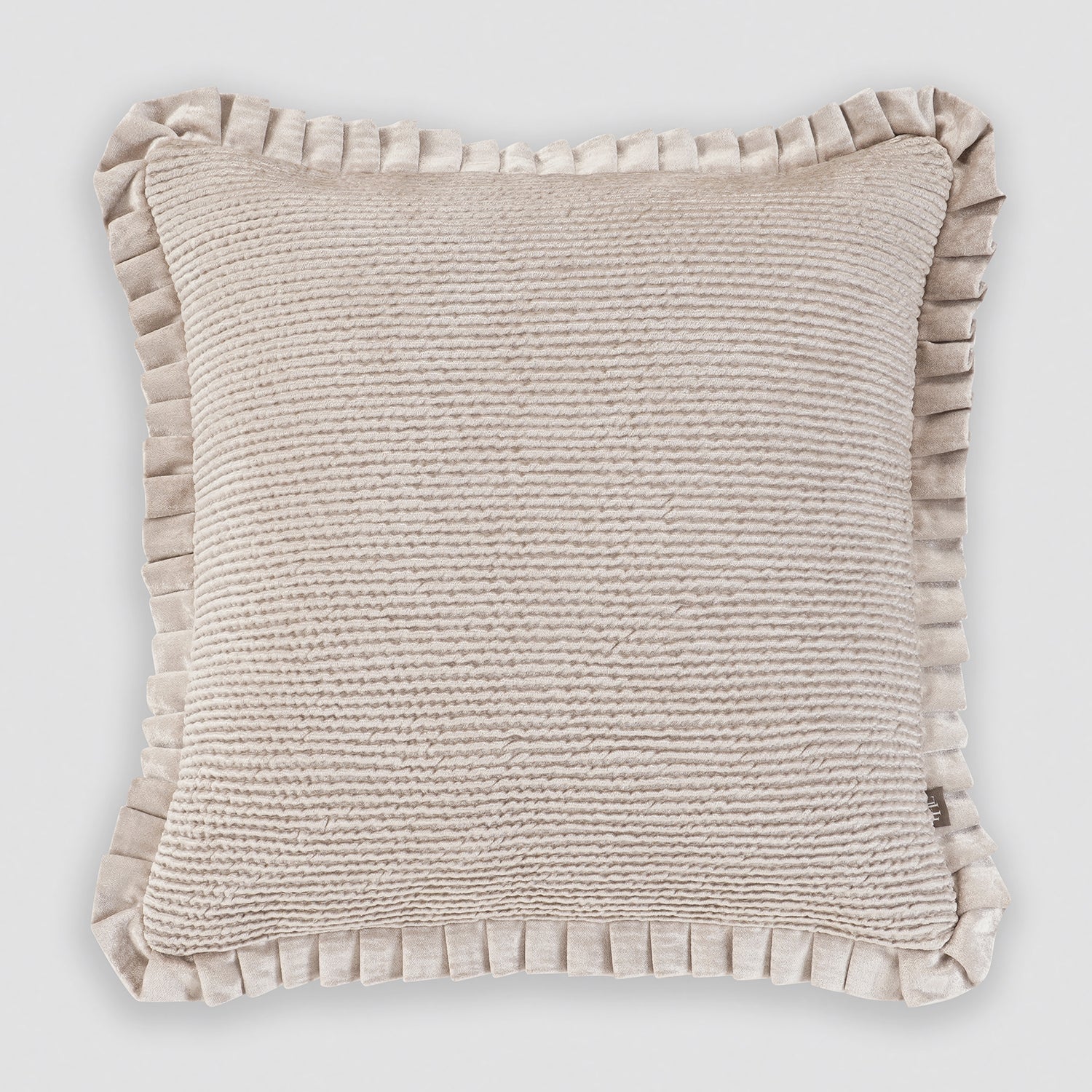 Beige Textured Square Cushion Cover
