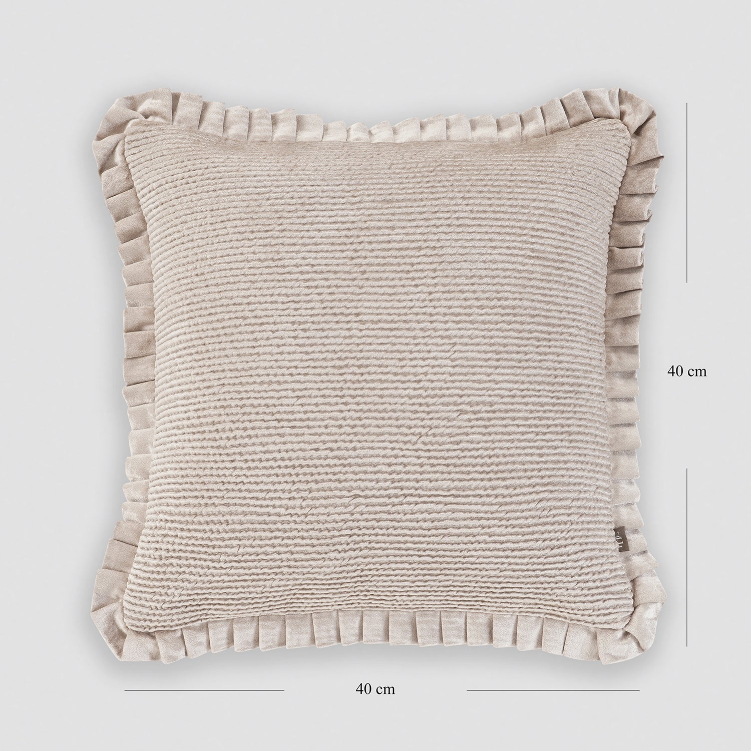 Beige Textured Square Cushion Cover