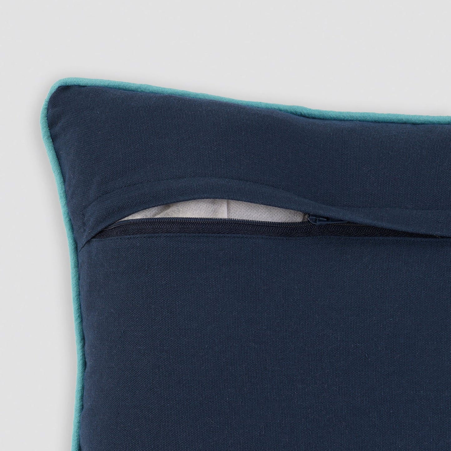 Navy Pomegranate Motif Square Cushion Cover