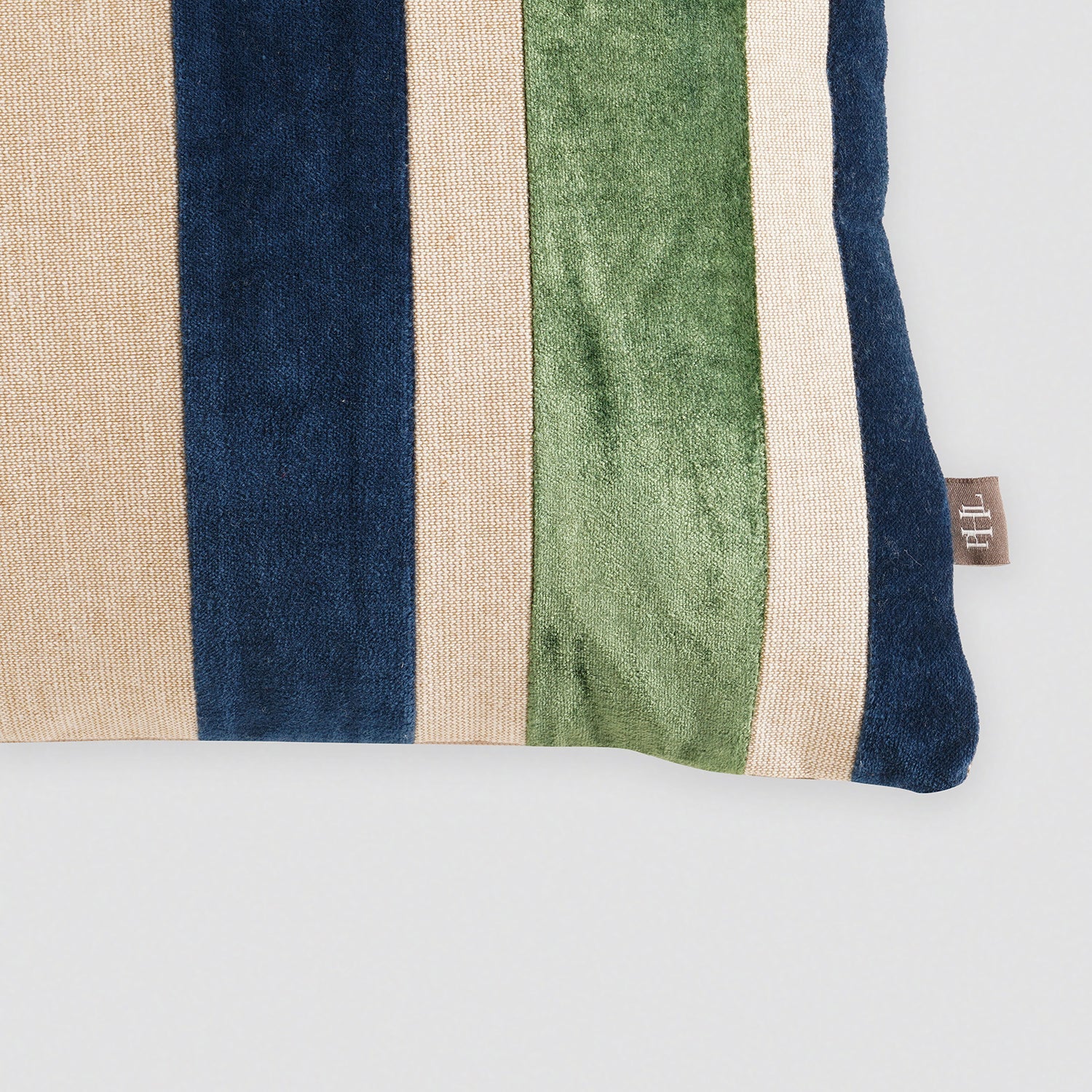 Blue and Green Bold Striped Cushion Cover