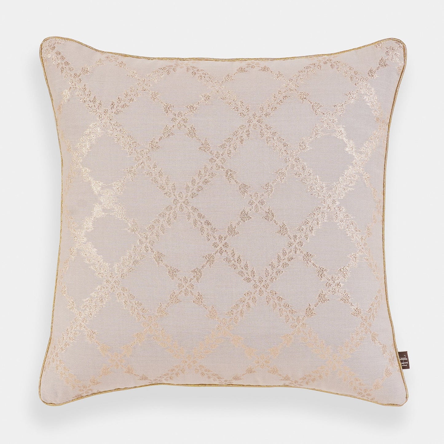 Ivory Chanderi Cushion Cover