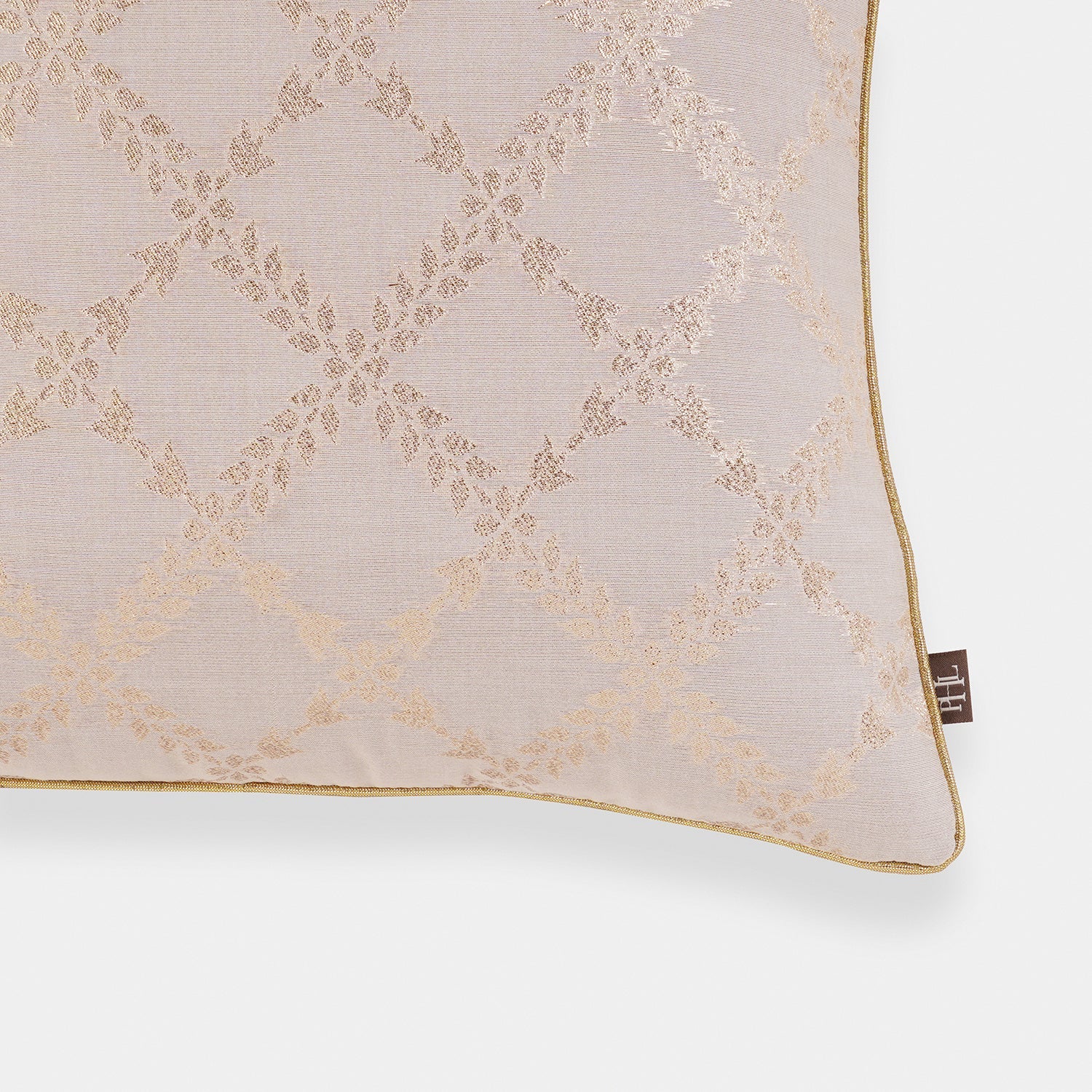 Ivory Chanderi Cushion Cover