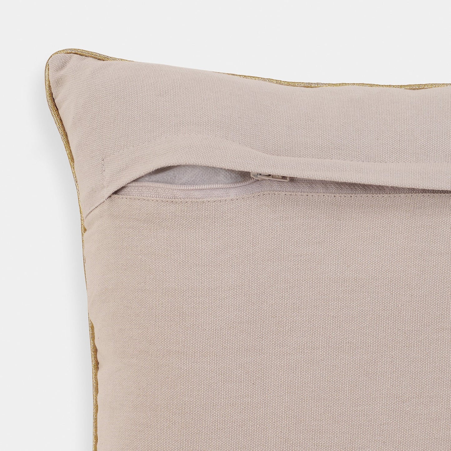 Ivory Chanderi Cushion Cover
