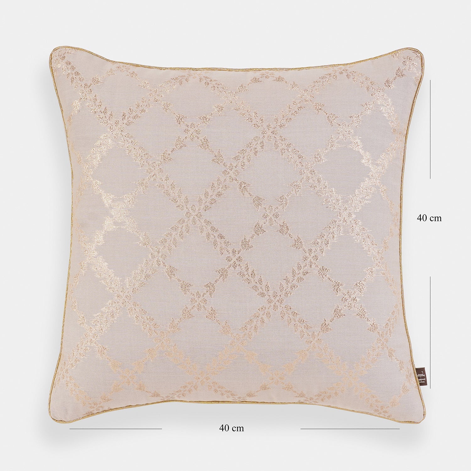 Ivory Chanderi Cushion Cover