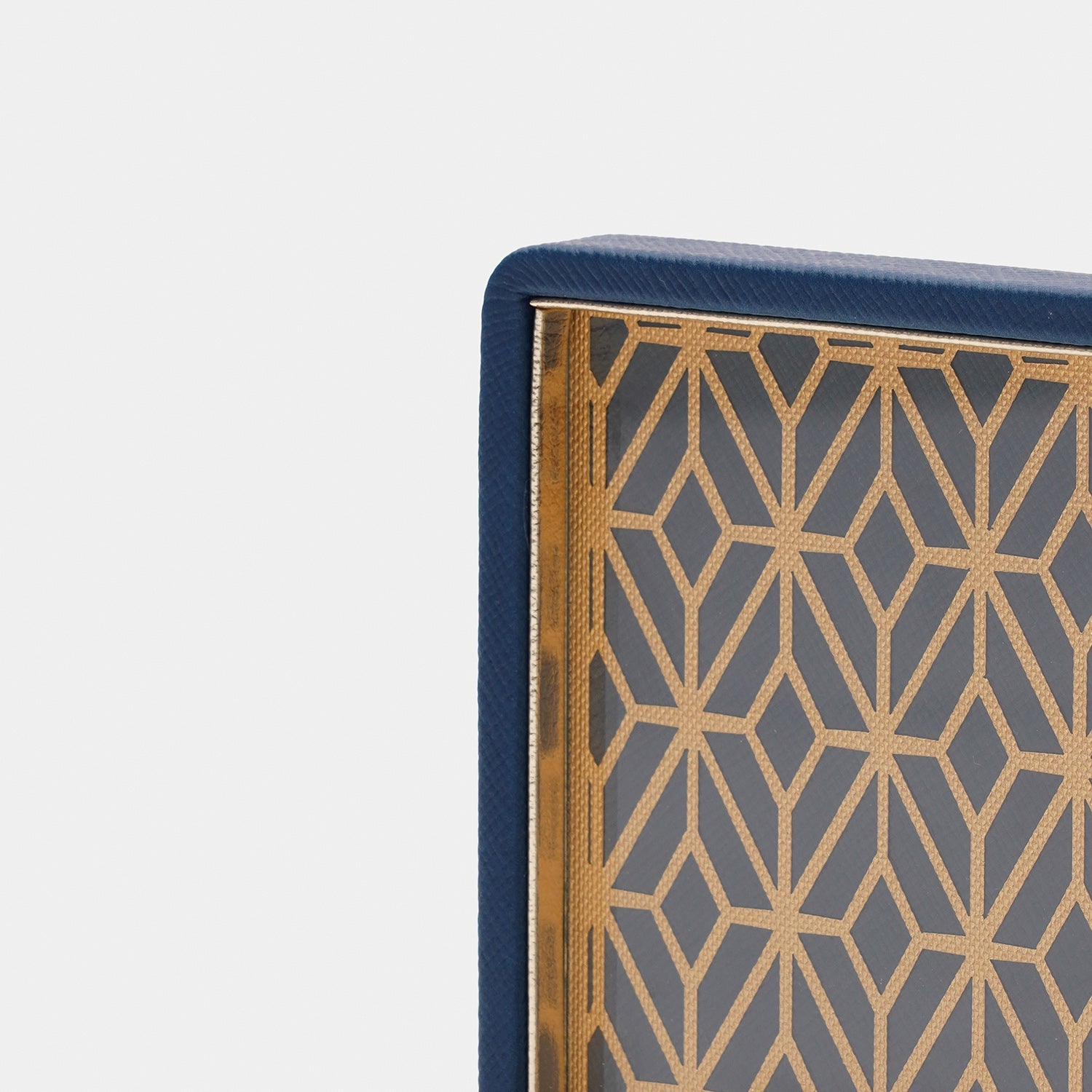 Blue Printed Glass Faux Leather Coaster