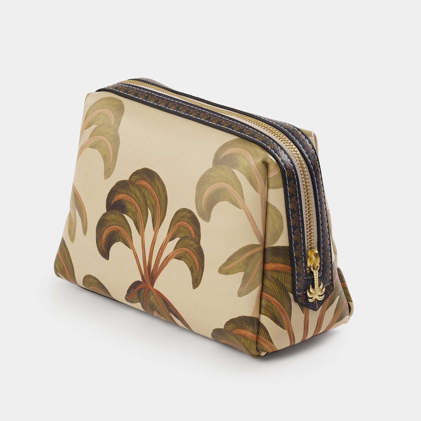 Blue Solene Faux Leather Vanity Pouch - Large
