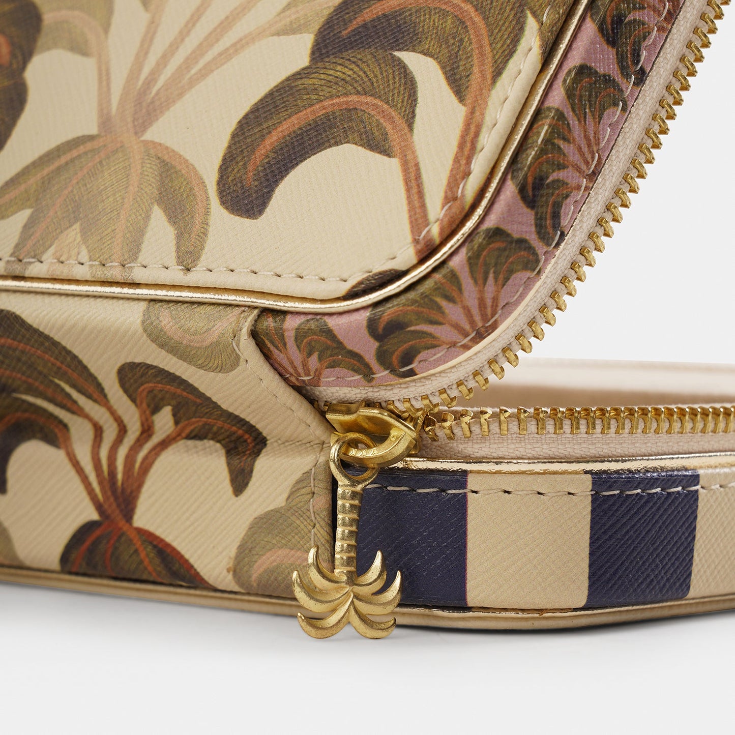 Blue Solene Square Faux Leather Travel Jewellery Box