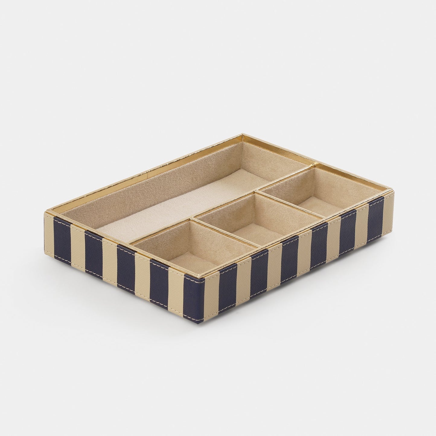 Blue Solene 4 Compartment Faux Leather Organiser