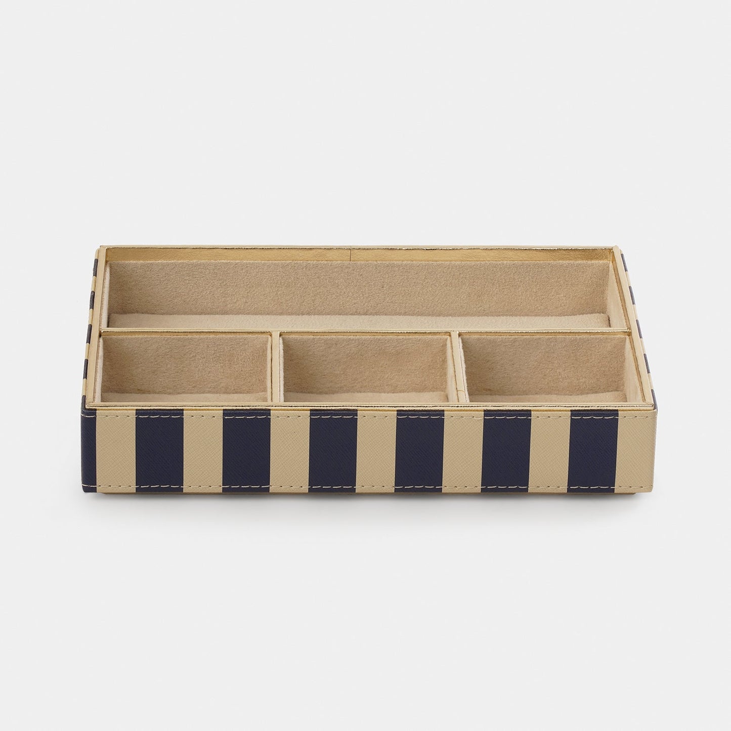 Blue Solene 4 Compartment Faux Leather Organiser