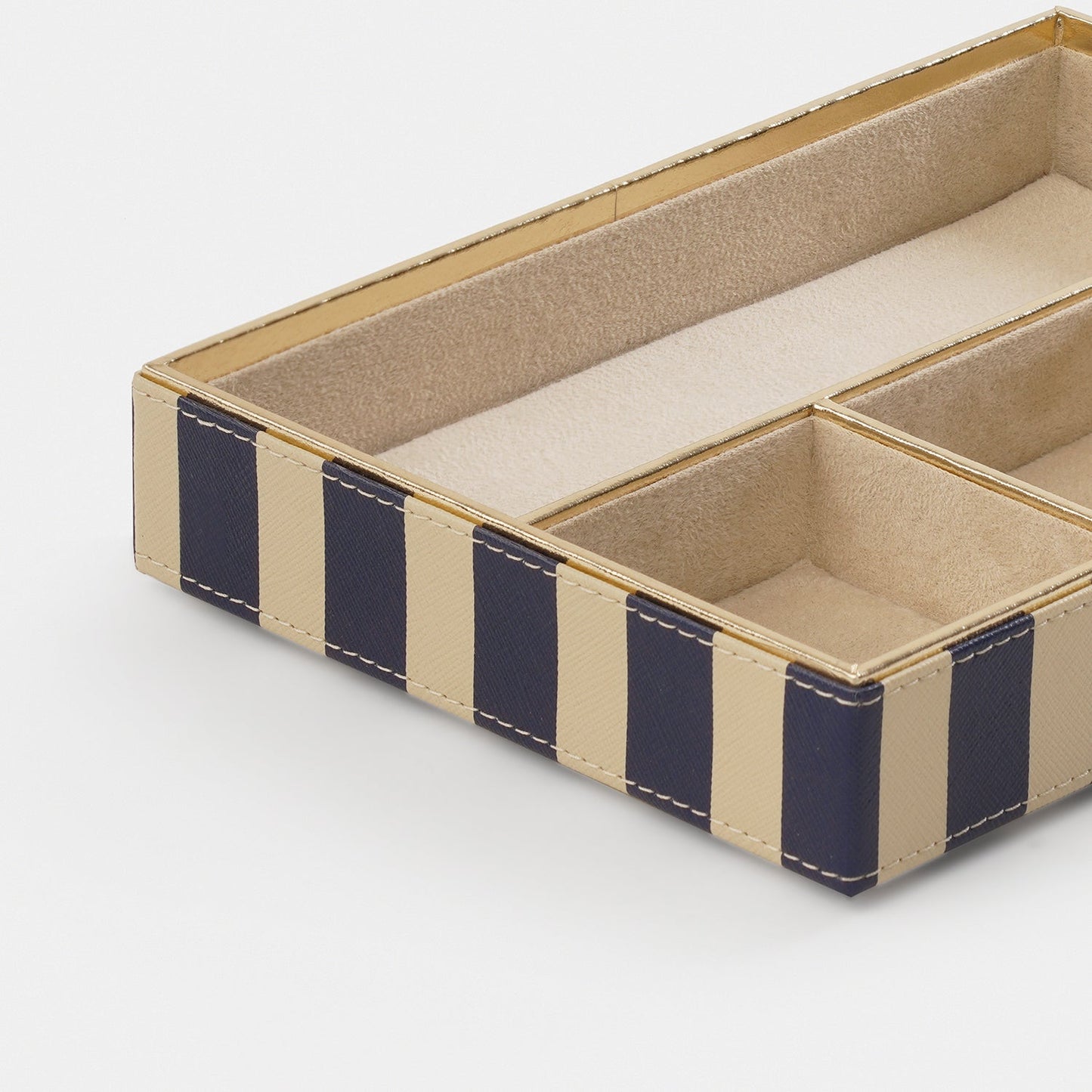 Blue Solene 4 Compartment Faux Leather Organiser