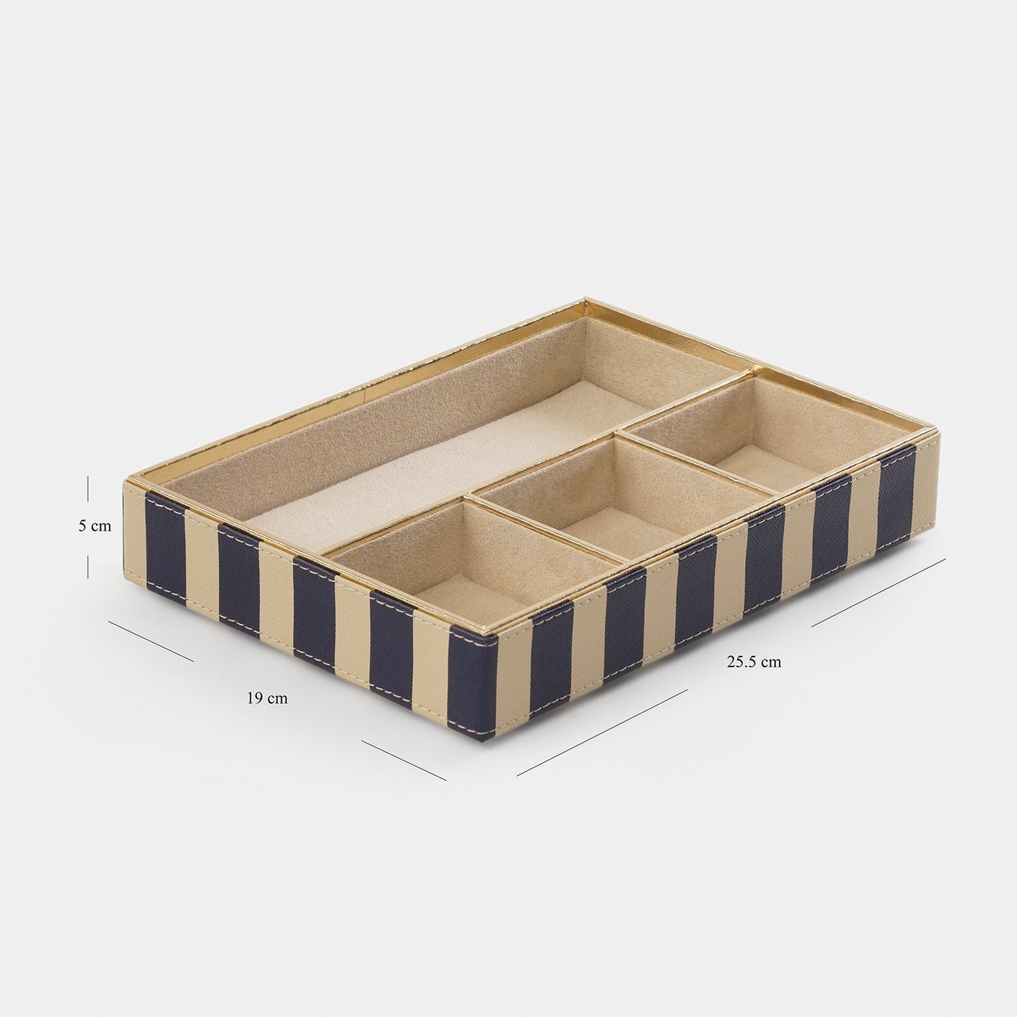 Blue Solene 4 Compartment Faux Leather Organiser