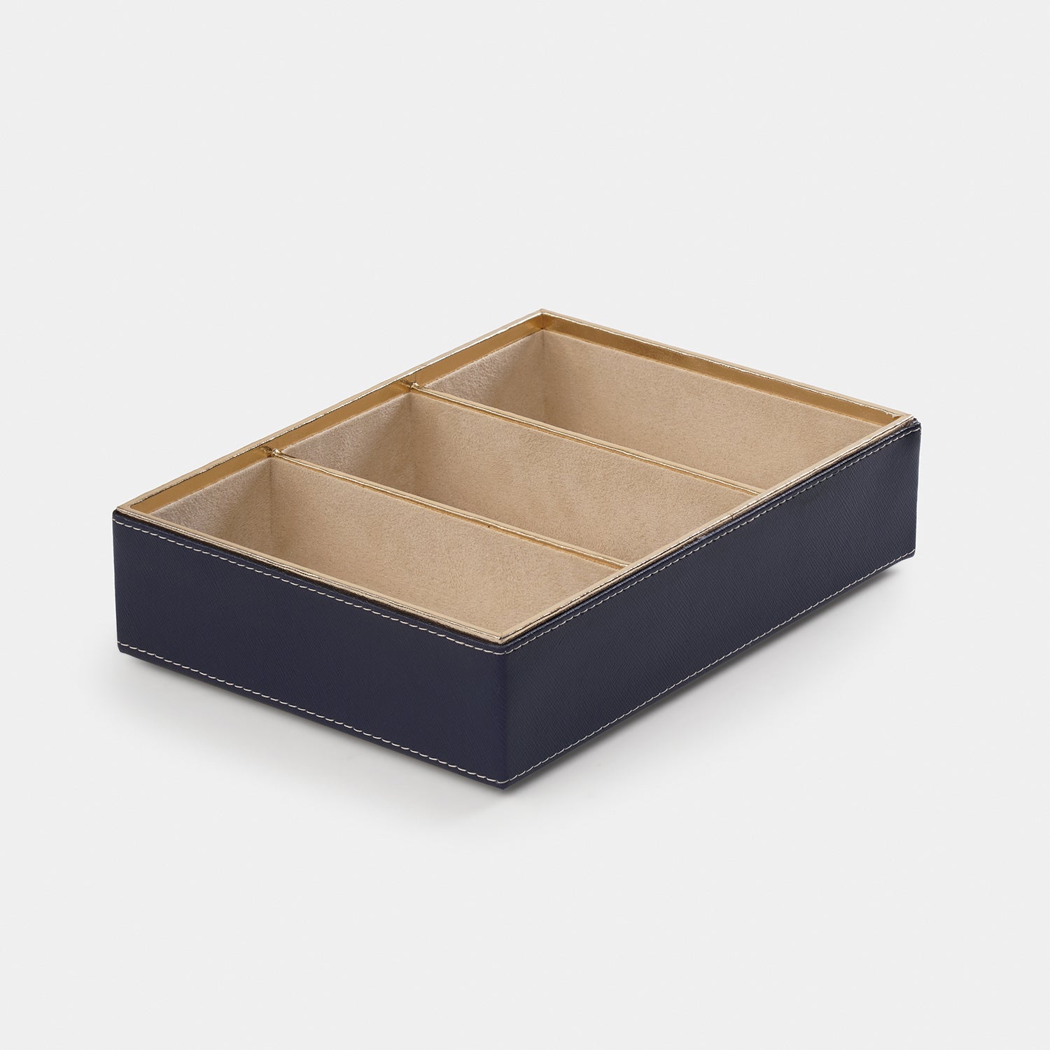 Blue Solene 3 Compartment Faux Leather Organiser