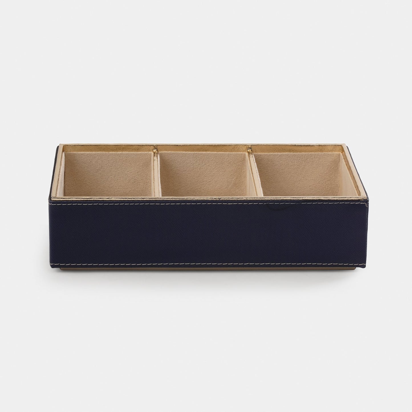 Blue Solene 3 Compartment Faux Leather Organiser