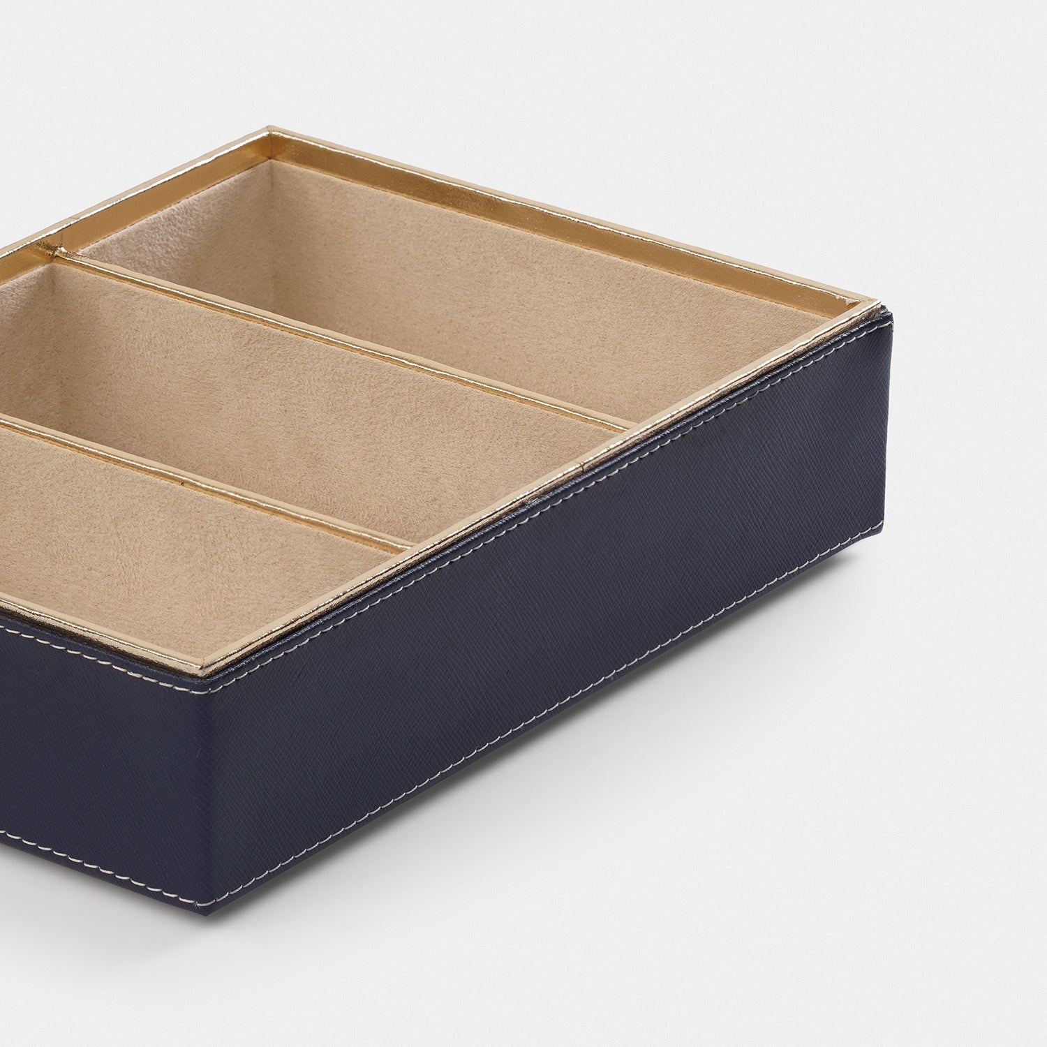 Blue Solene 3 Compartment Faux Leather Organiser