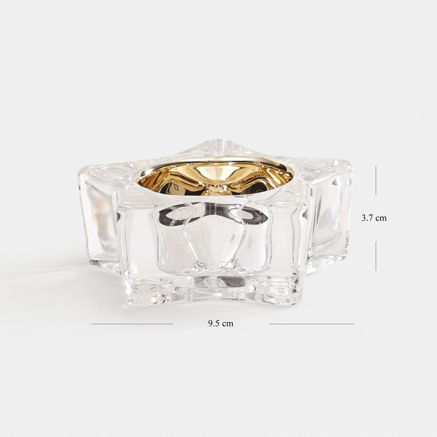 Set of 2 Clear Star Shaped Tealight Holders