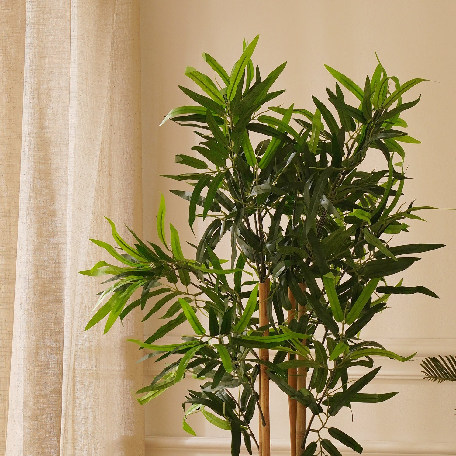 Green Faux Bamboo Potted Plant - Small
