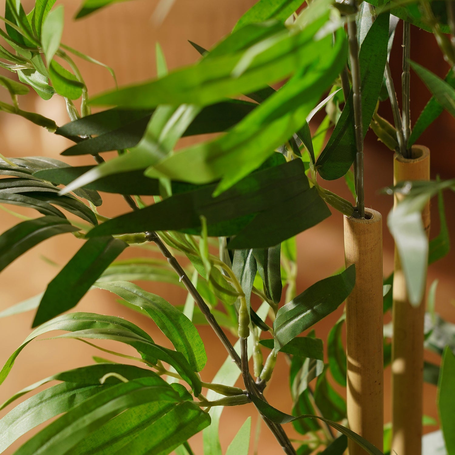 Green Faux Bamboo Potted Plant - Medium