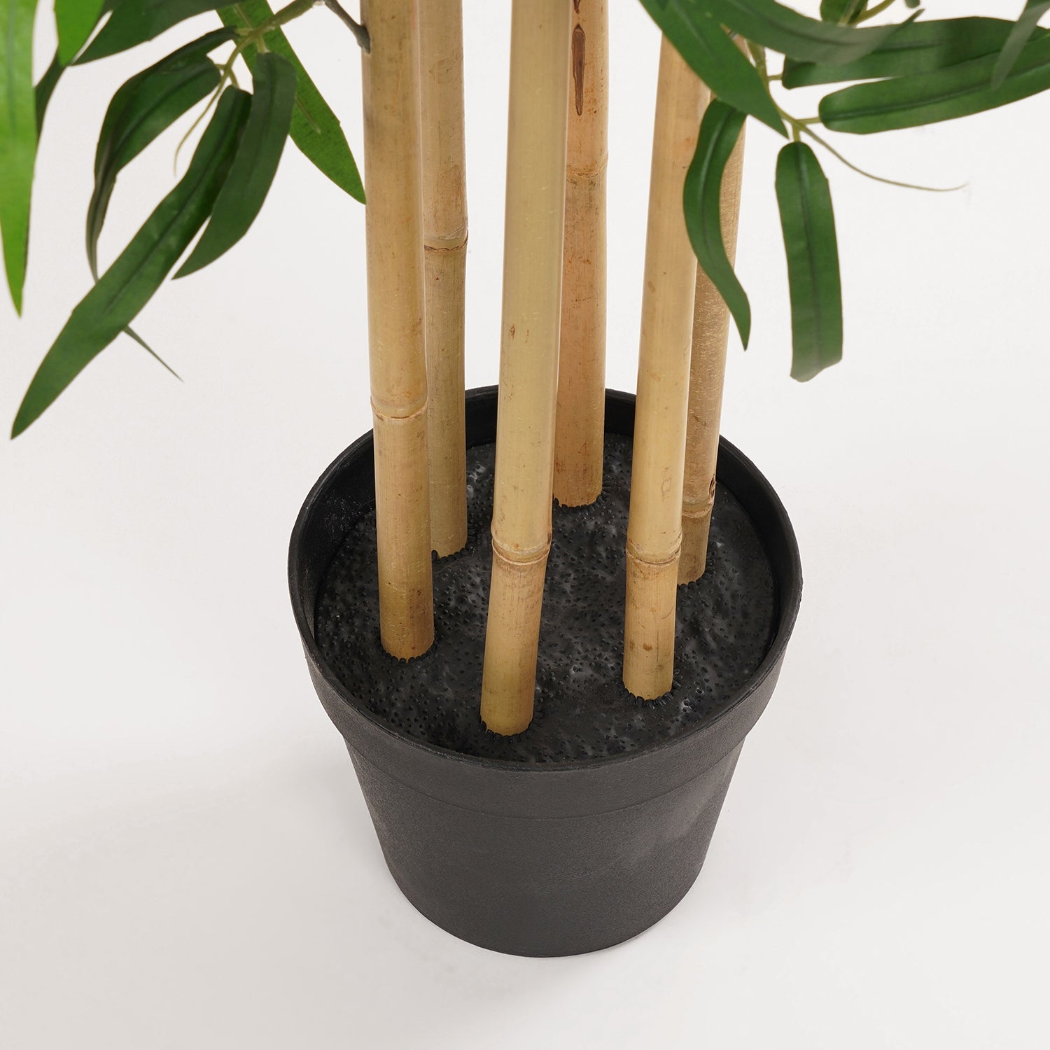 Green Faux Bamboo Potted Plant - Medium