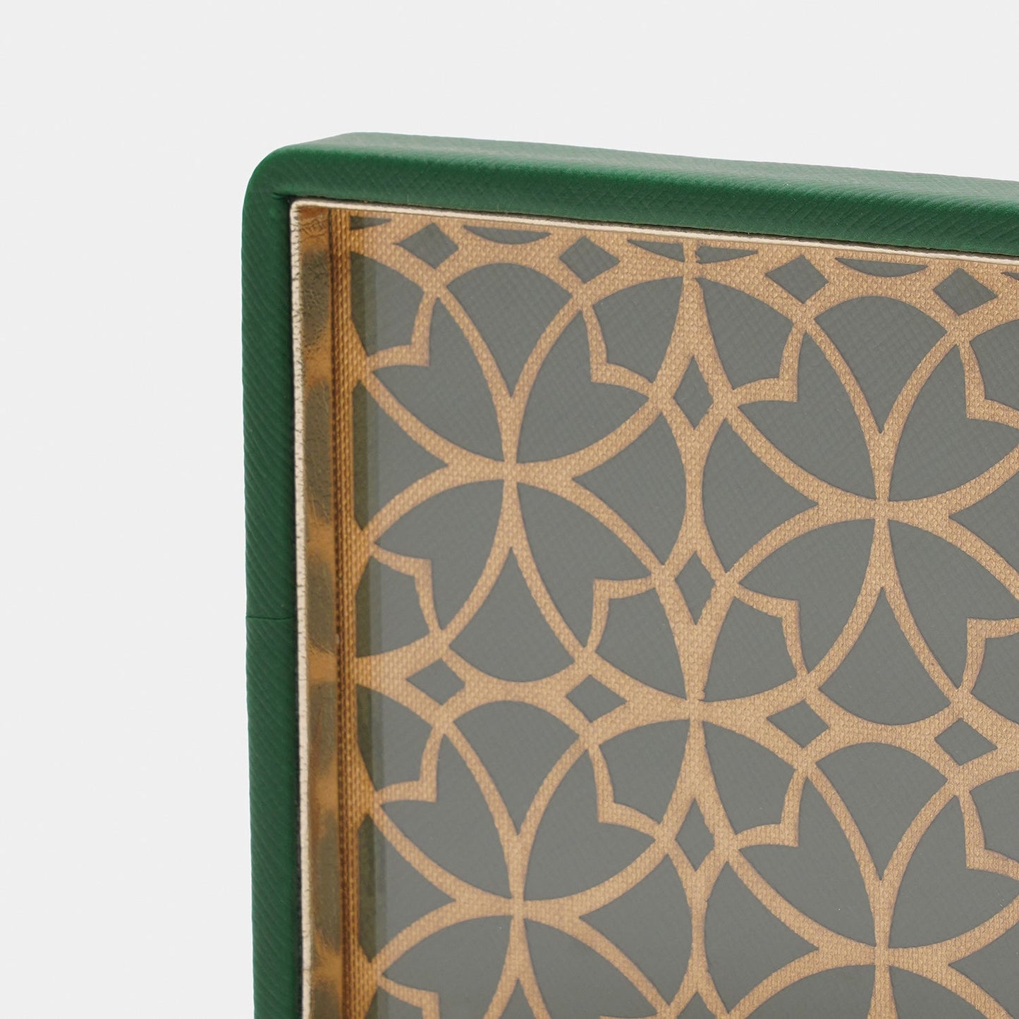Green Printed Glass Faux Leather Coaster