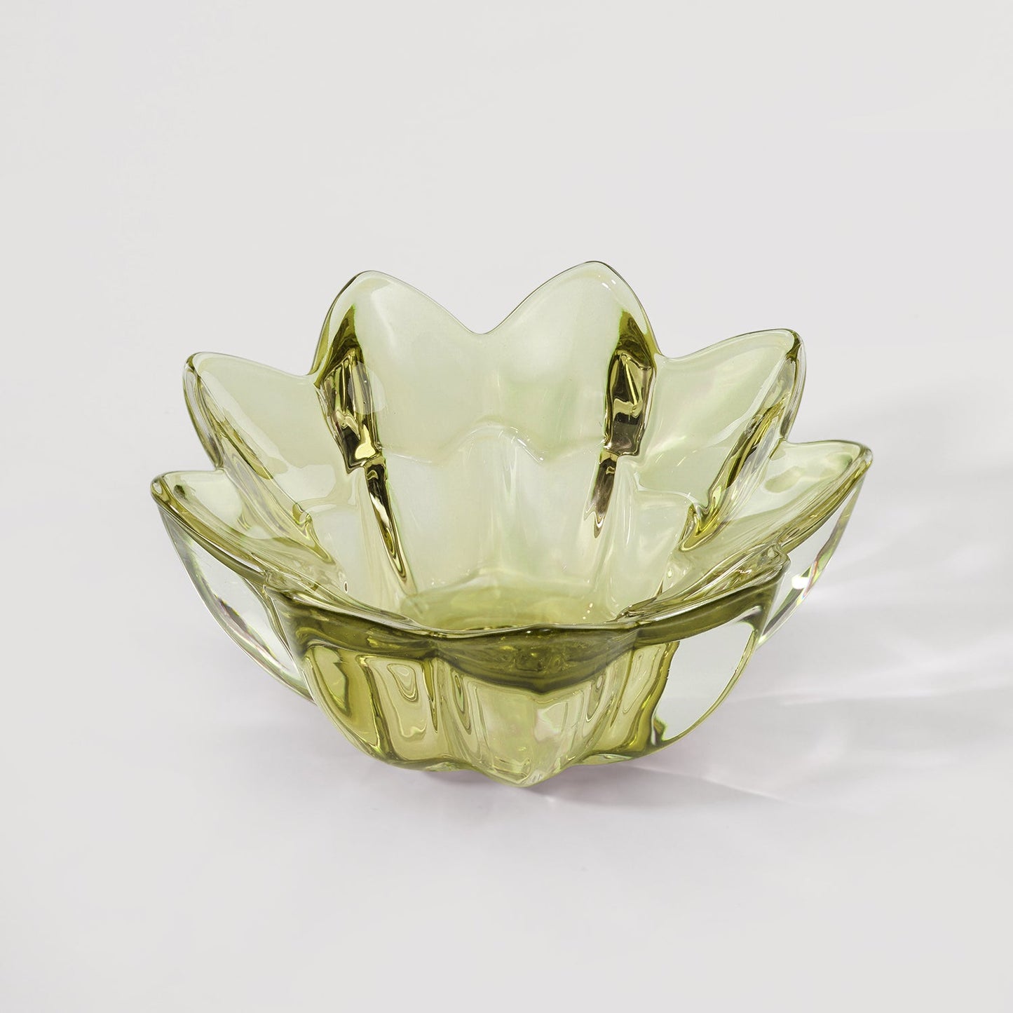 Set of 2 Green Floral Shaped Tealight Holder